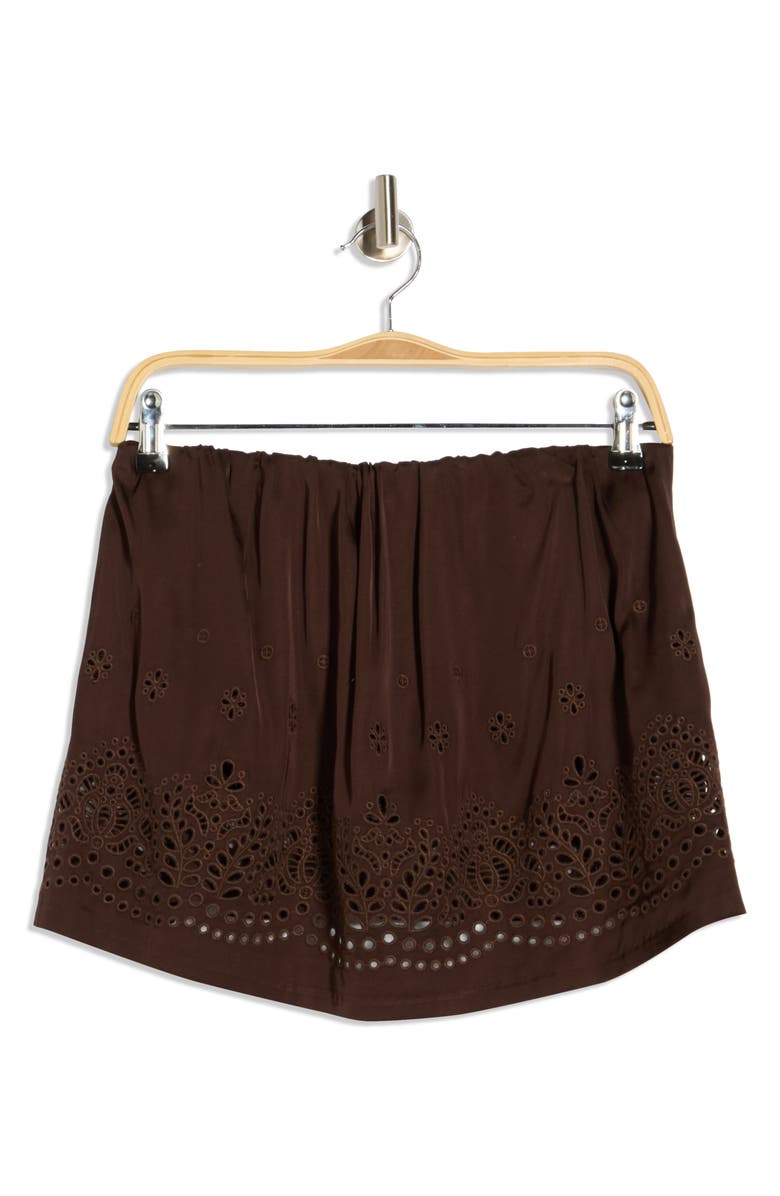 A.L.C. Dalia Eyelet Strapless Top, Alternate, color, Ganache