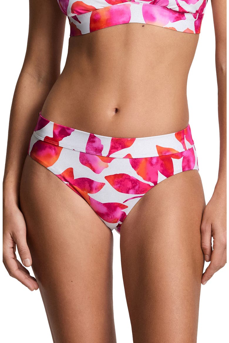 Classic Band Hipster Bikini Bottoms, Main, color, WHITE/ PINK MULTI