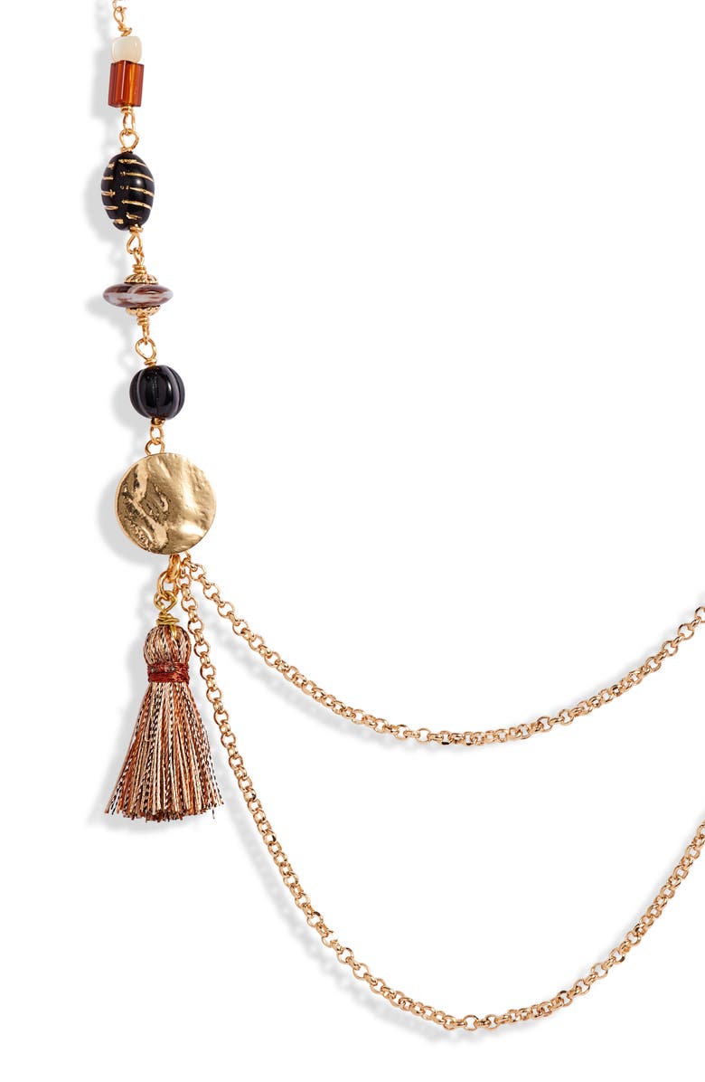 Gas Bijoux Platine Long Necklace, Alternate, color,