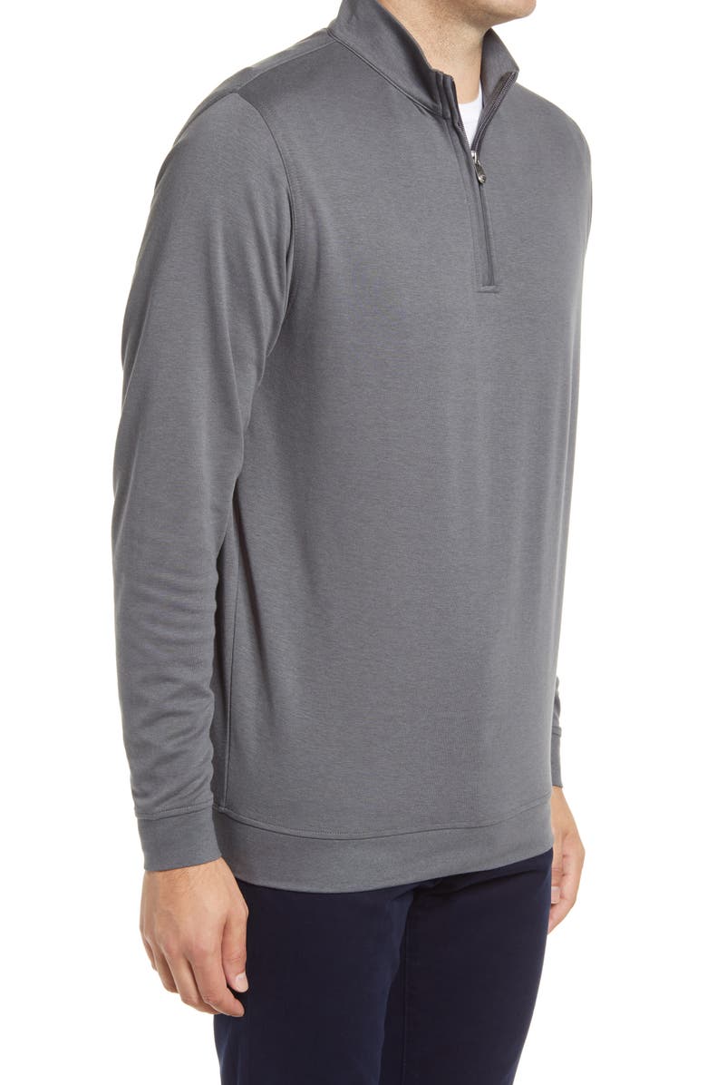 Peter Millar Comfort Interlock Quarter Zip Pullover, Alternate, color, Iron