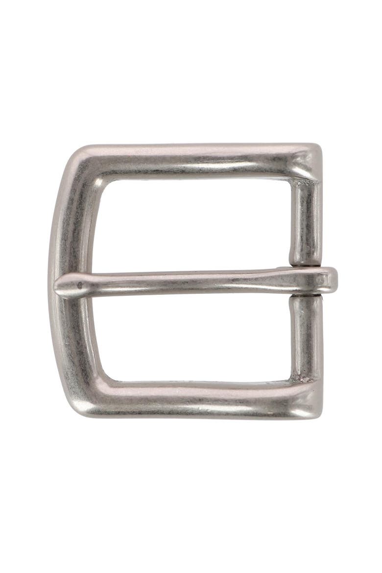 32mm Soft Edged Solid Brass Brushed Nickel Single Prong Buckle, Main, color, Silver