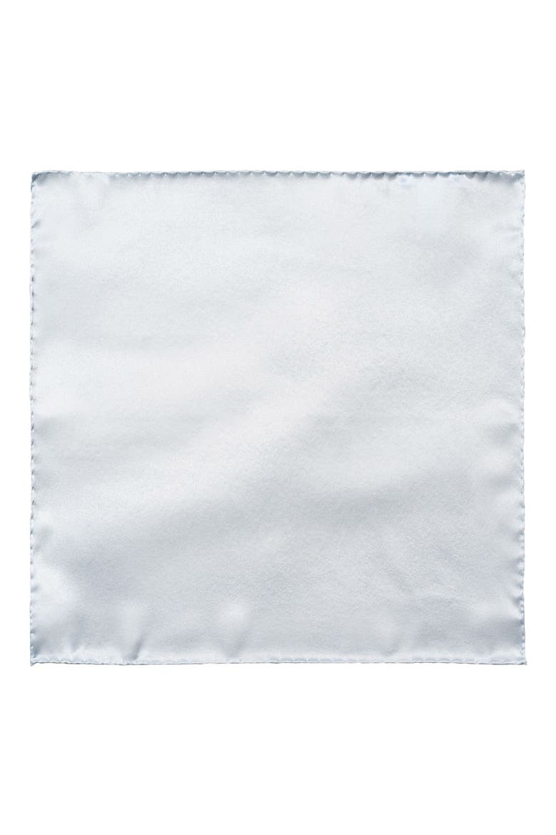 Silk Pocket Square, Alternate, color, LIGHT/ PASTEL BLUE