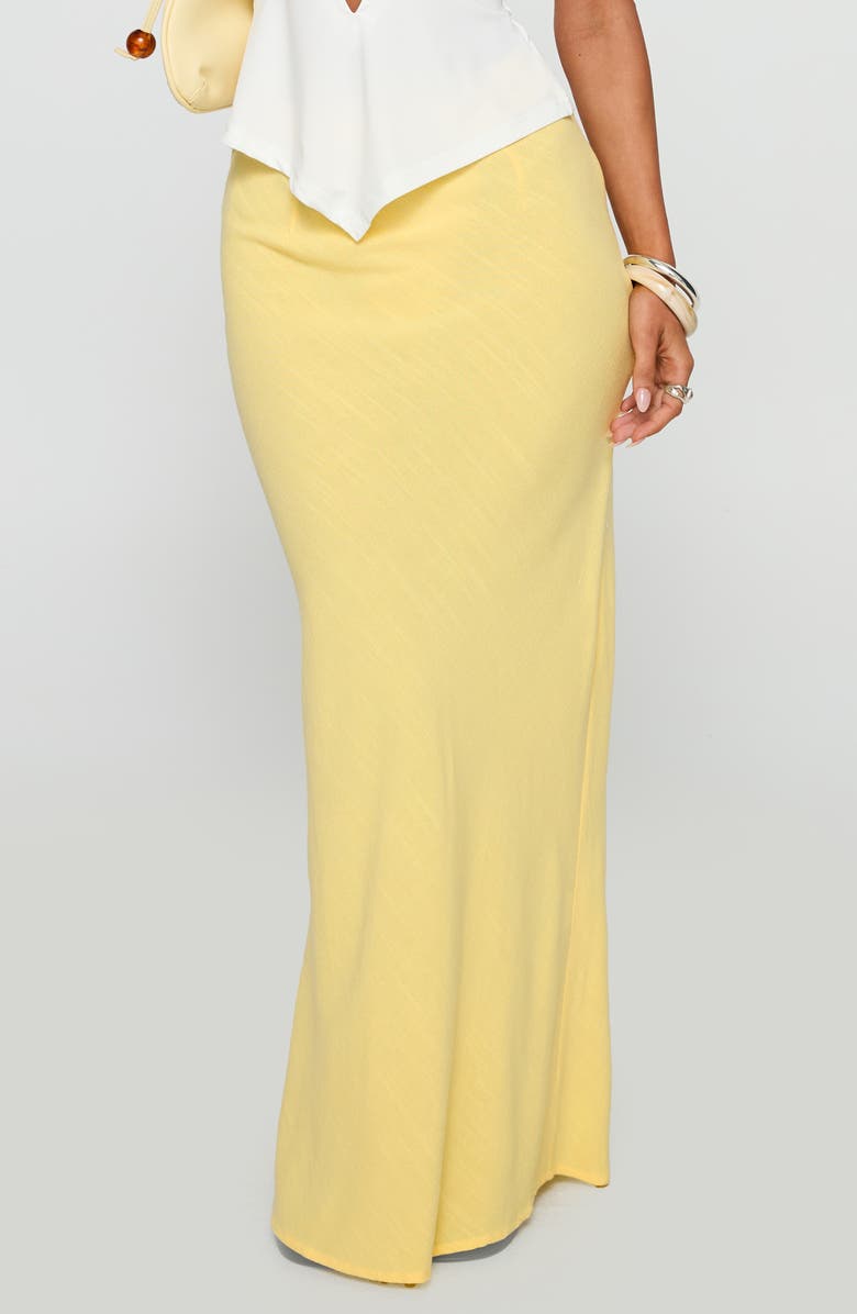 Princess Polly Jodie Maxi Skirt, Main, color, Lemon Yellow