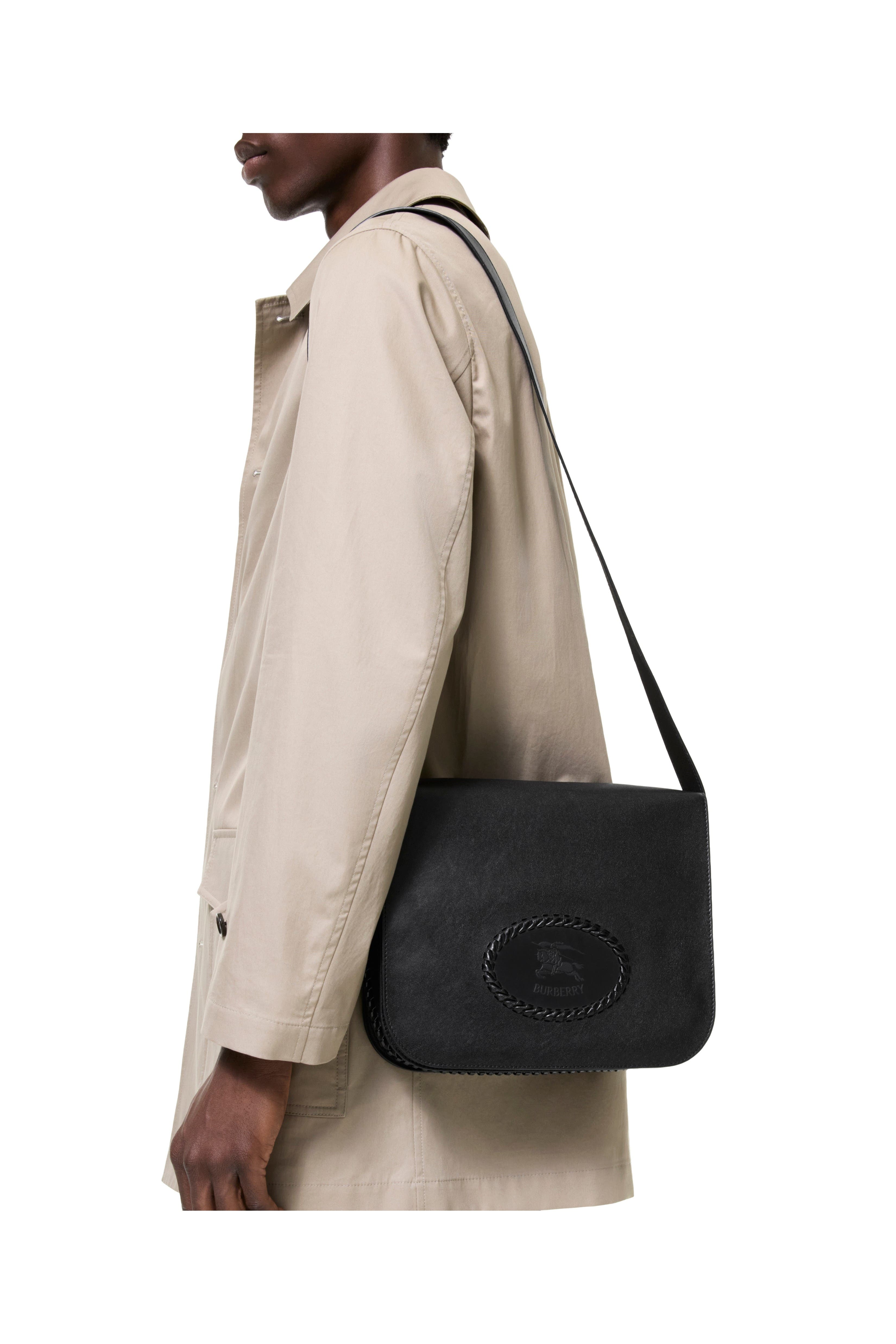 Burberry Tavistock Messenger Bag, Alternate, color, Black