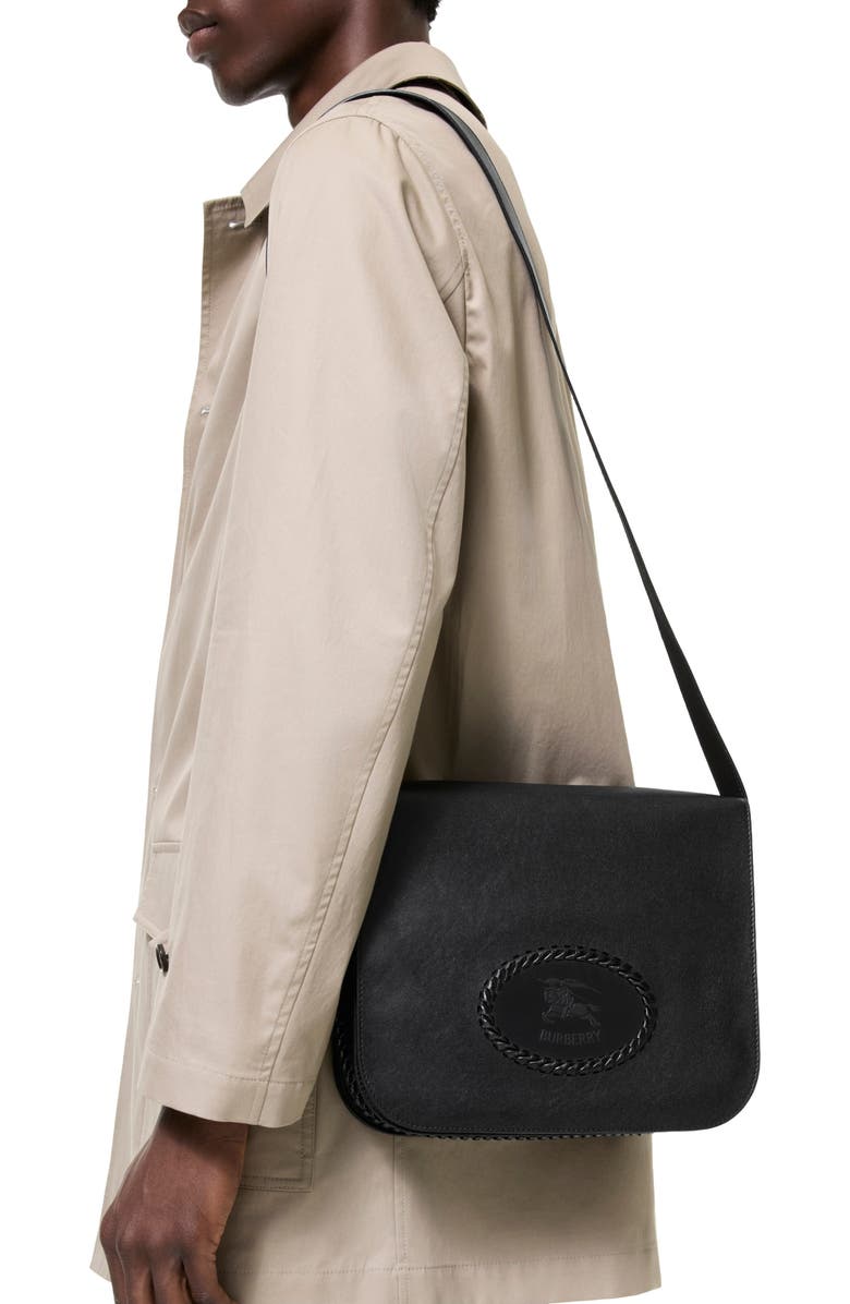 Burberry Tavistock Messenger Bag, Alternate, color, Black