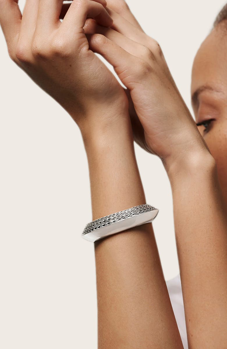 John Hardy Knife Edge Medium Oval Hinge Bangle, Alternate, color,
