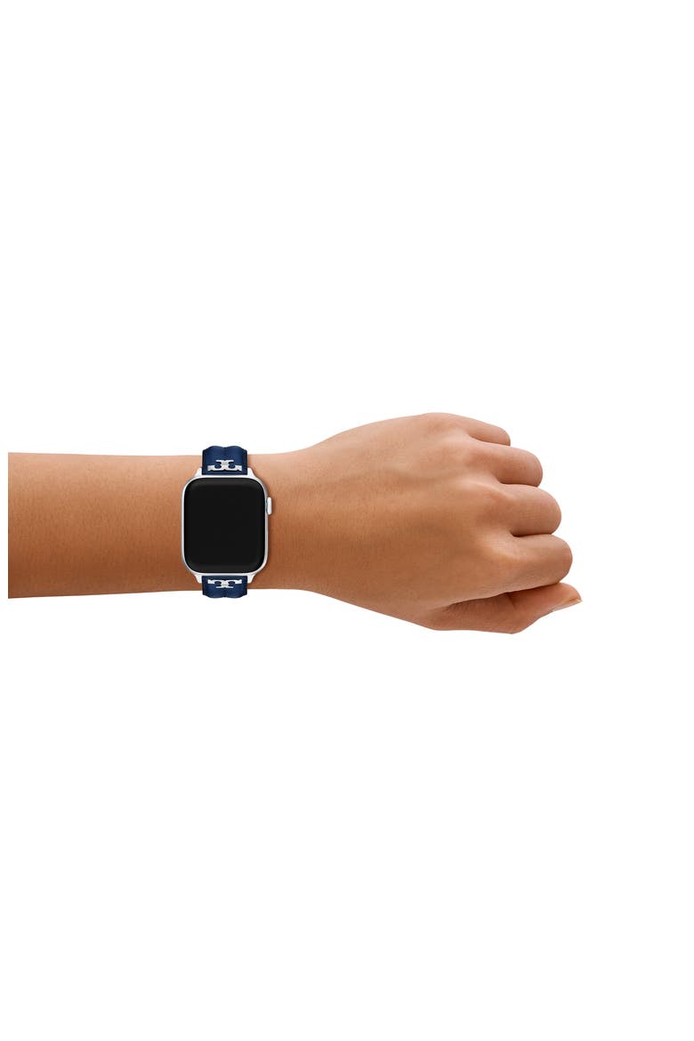 The Kira Leather 20mm Apple Watch® Watchband, Alternate, color, NAVY