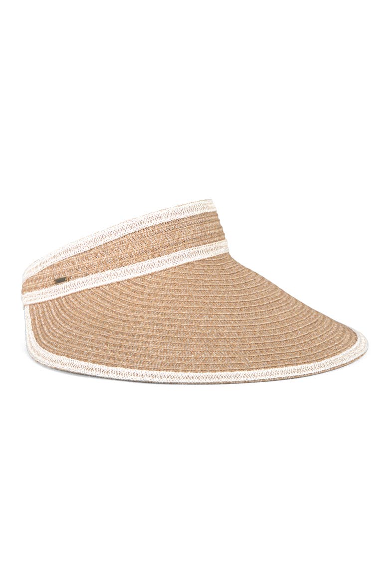 Trixie Wide Brim Packable Visor, Main, color, SAND