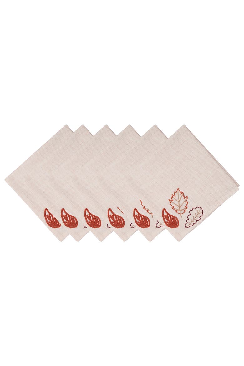 Autumn Botanical Napkin Set of 6, Main, color, Red
