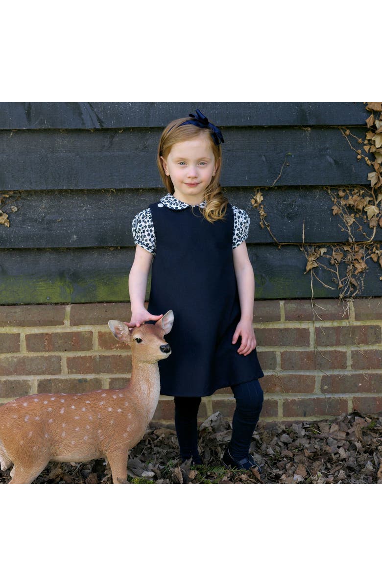 Rachel Riley Floral Blouse Pinafore Set, Alternate, color, Navy