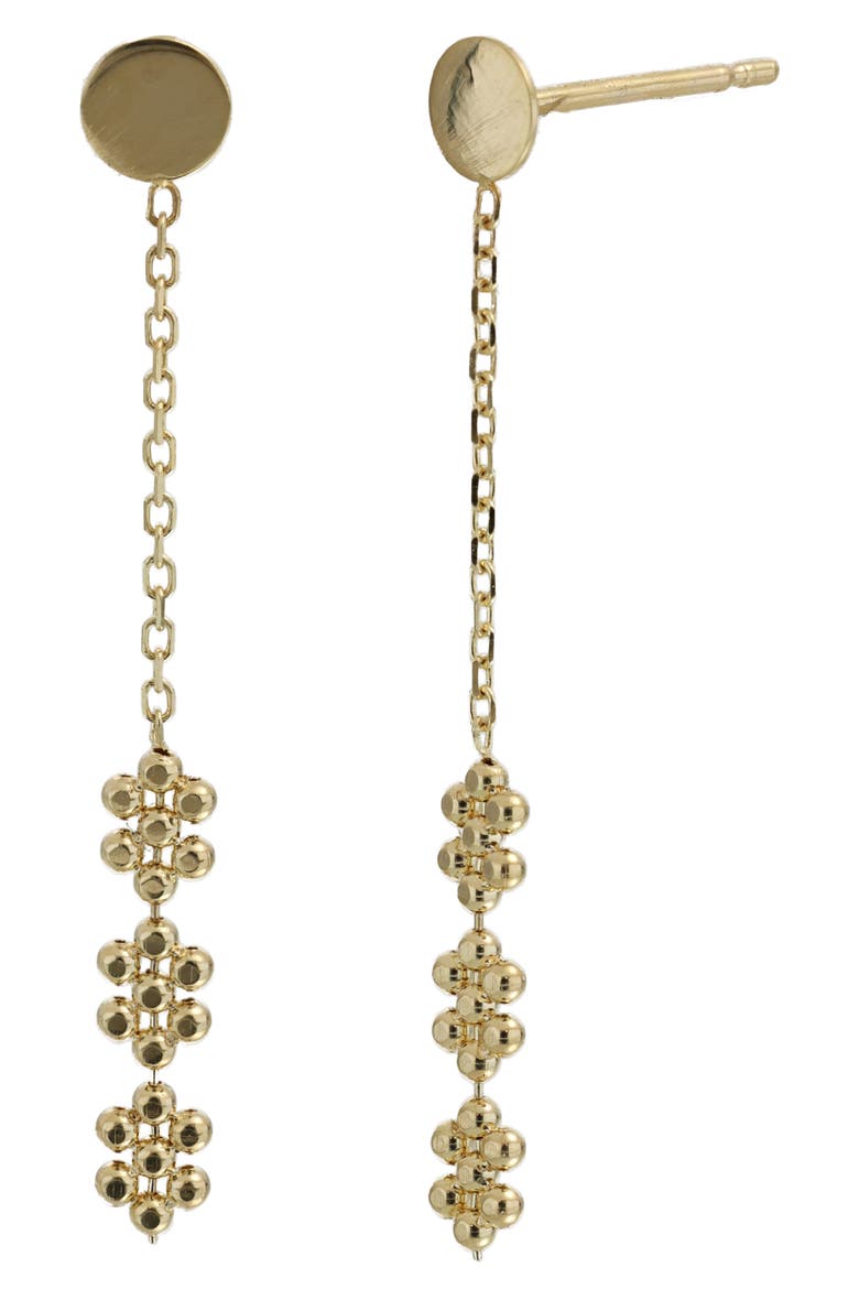 14K Gold Linear Drop Earrings (Nordstrom Exclusive), Main, color, 14K YELLOW GOLD