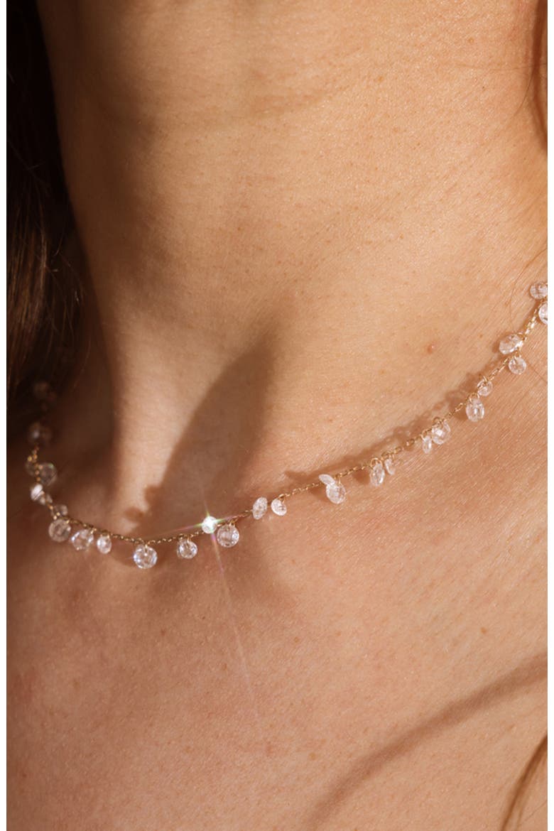Dew Drop Floating Necklace, Alternate, color, Gold Vermeil
