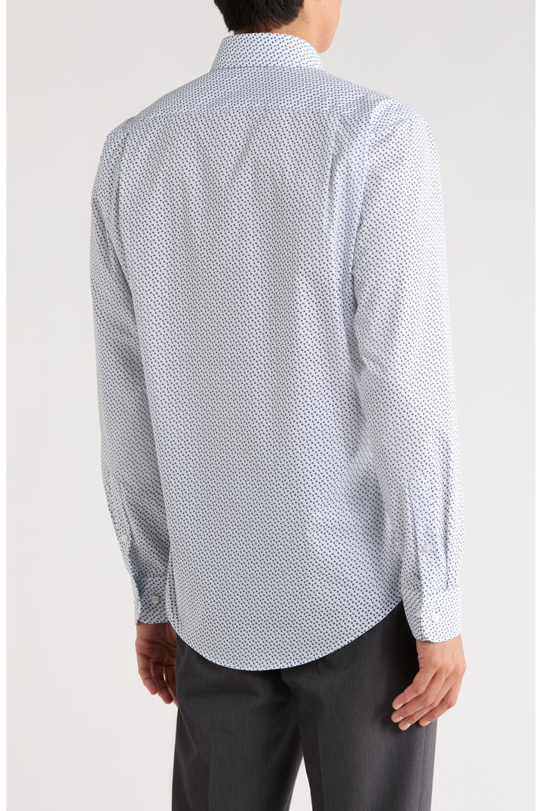 Trim Fit Geometric Daisy Non-Iron Dress Shirt, Alternate, color, BLUE DAISY GEO