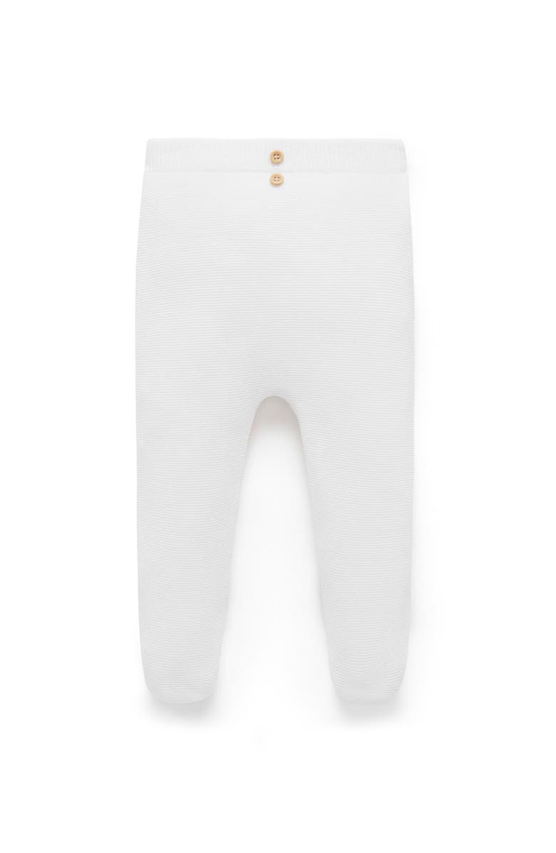 Purebaby Textured Knit Legging, Main, color, Vanilla