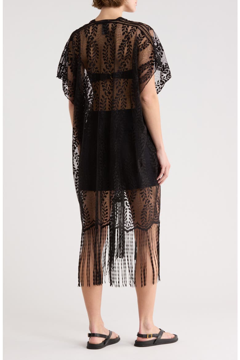 Lace Shawl & Hat Set, Alternate, color, BLACK