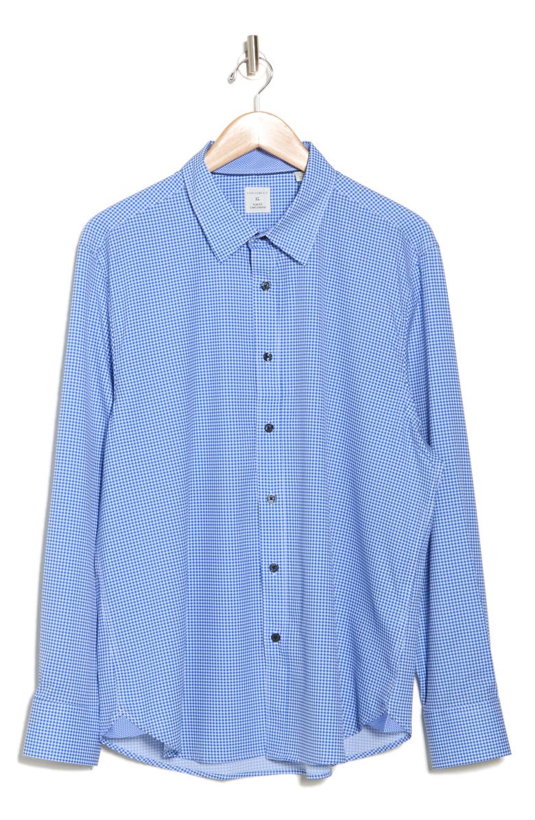CONSTRUCT Gingham Long Sleeve Button Front Shirt, Alternate, color, Light Blue