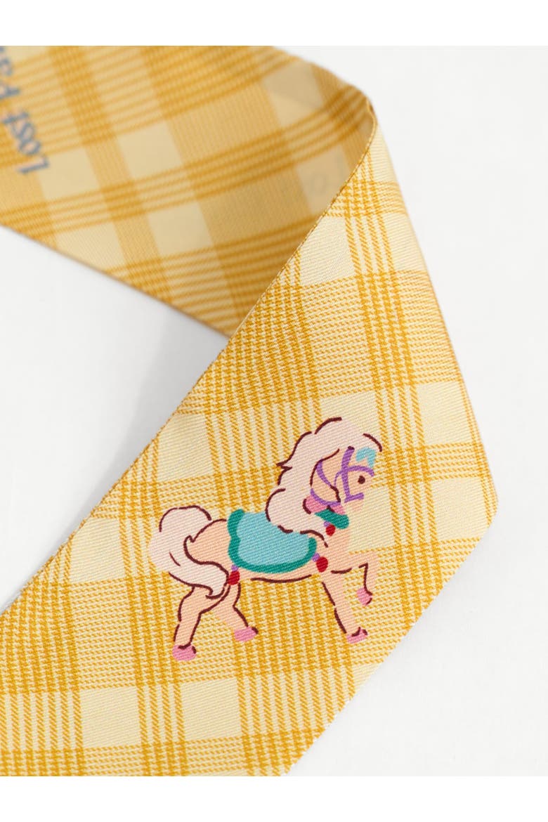"Pop Pony" Silk Twill Skinny Scarf, Alternate, color, Yellow