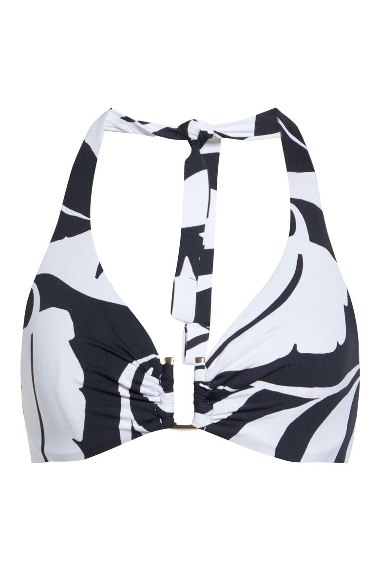 Avena Beachwear Print Halter Bikini Top, Alternate, color, WHITE
