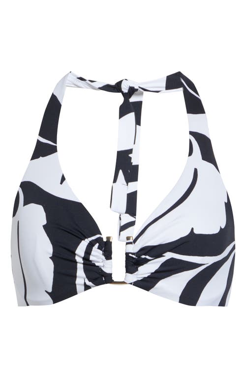 Max Mara Avena Print Halter Bikini Top In White