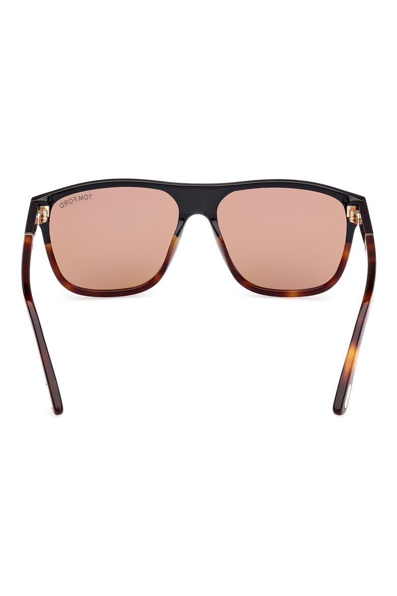 58mm Square Sunglasses, Alternate, color, BLACK/ OTHER / BROWN
