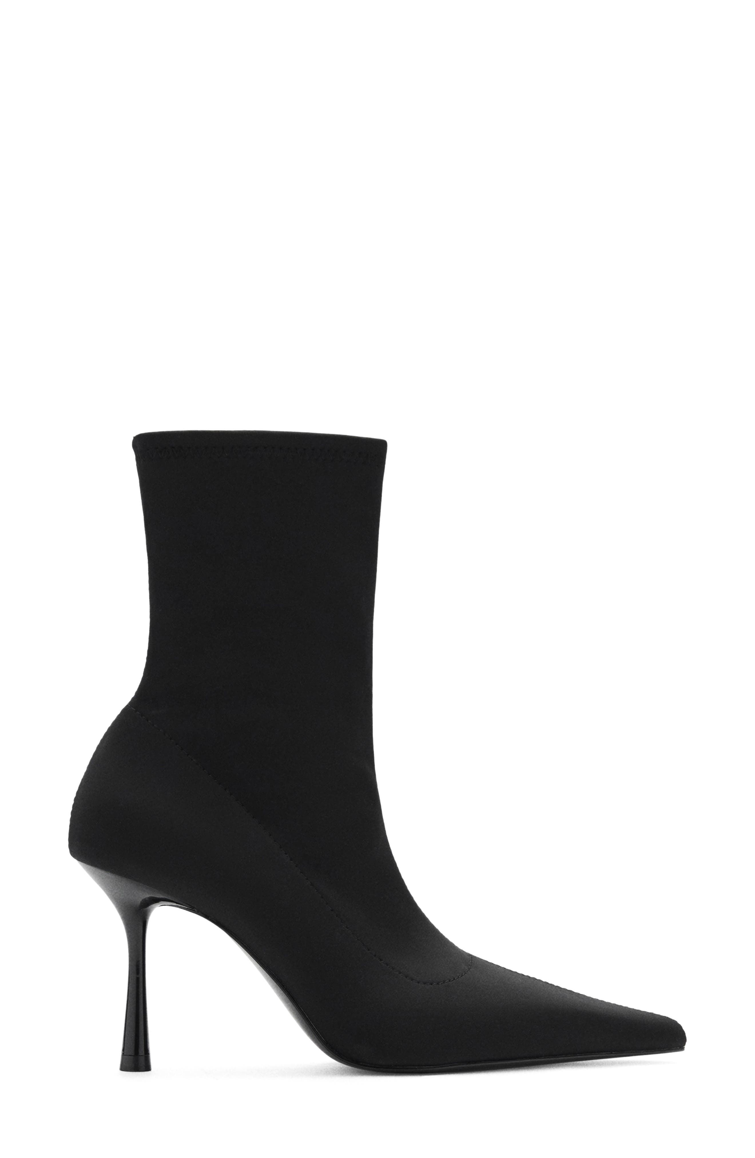 MANGO Pointed Toe Bootie, Alternate, color, Black