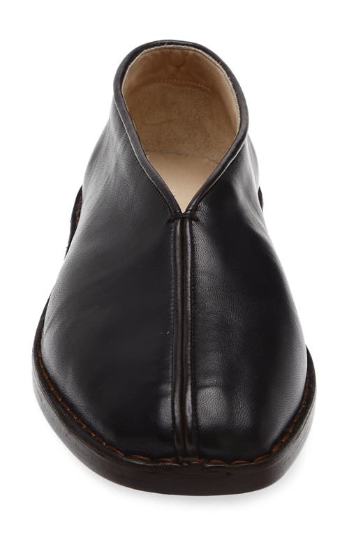 Lemaire Piped Leather Loafer In Black