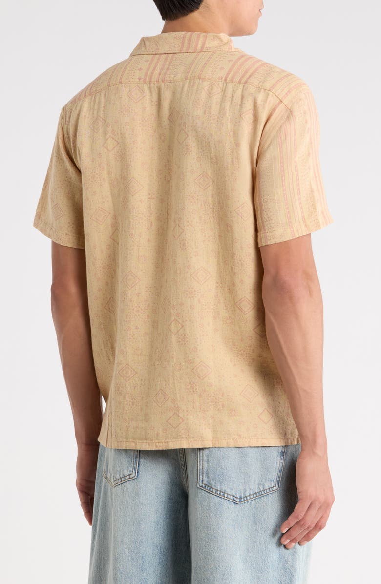 Billabong Garage Nashua Stripe Jacquard Cotton Button-Up Camp Shirt, Alternate, color, Oatmeal