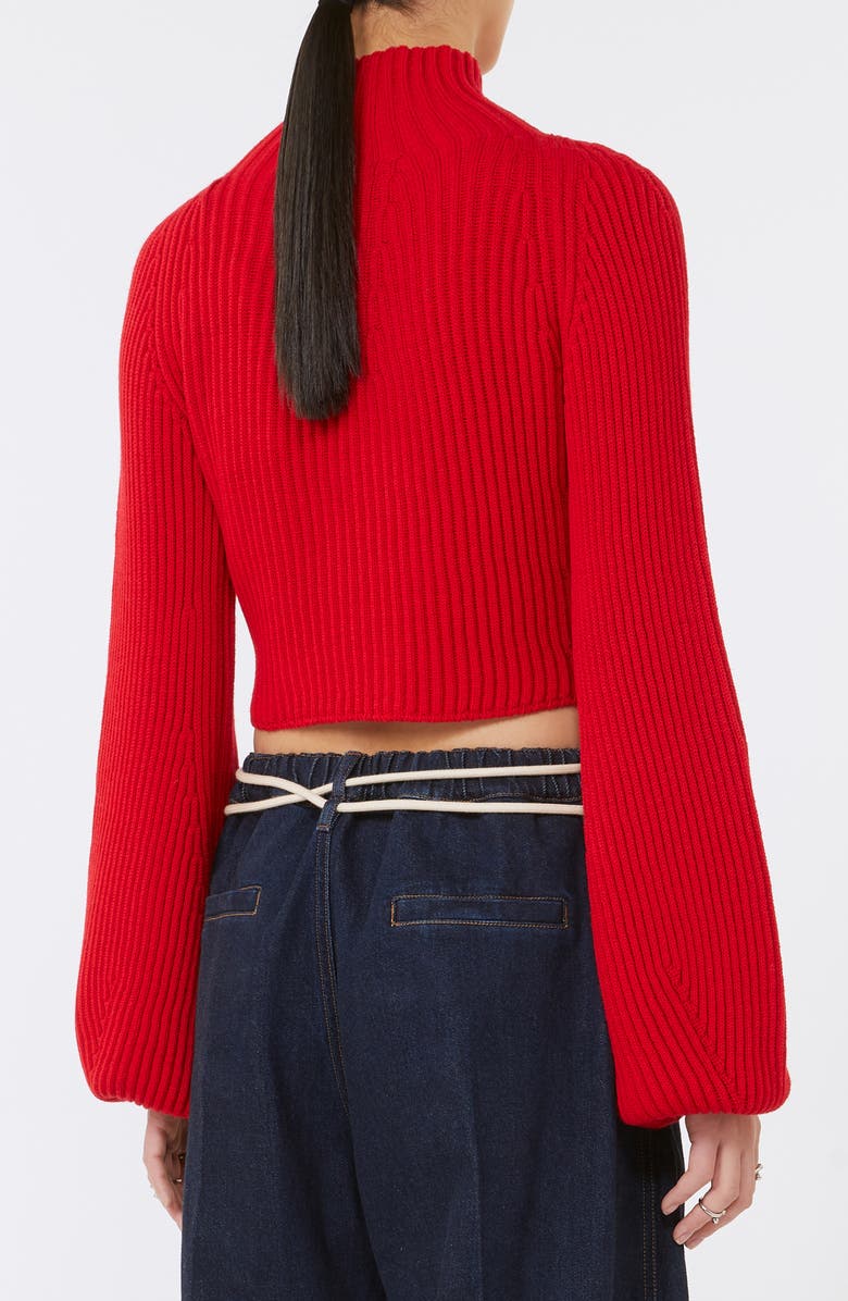 SPORTMAX Marmo Bell Sleeve Crop Sweater, Alternate, color, Red