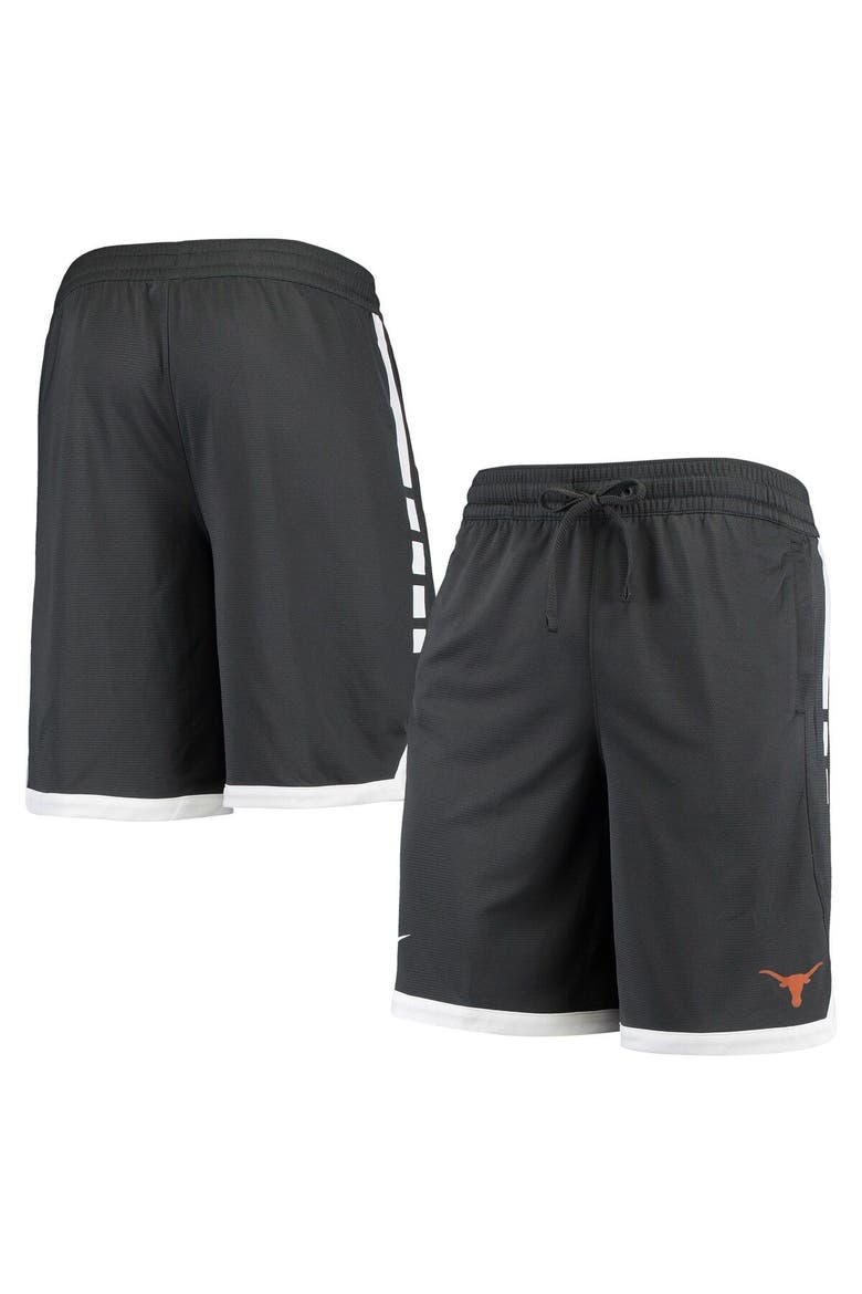 Men's Nike Anthracite Texas Longhorns School Logo Elite Stripe Performance Shorts, Main, color, Anthracite