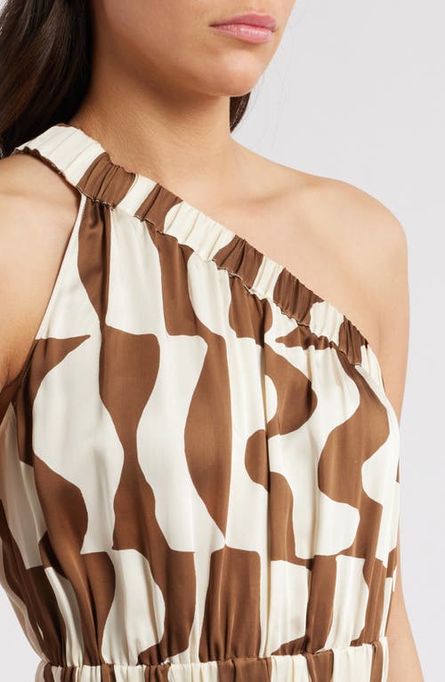 Rails India Asymmetric Geo Print Midi Dress In Copper Noto