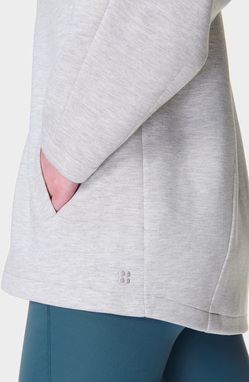Sweaty Betty Wind Down Zip Hoodie In Ice Grey Marl