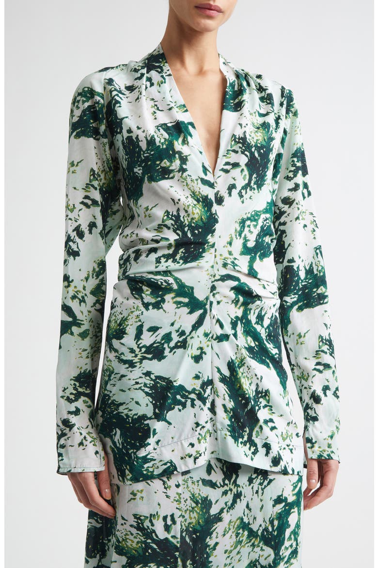 Adela Print Long Sleeve Top, Alternate, color, DARK GREEN MULTI
