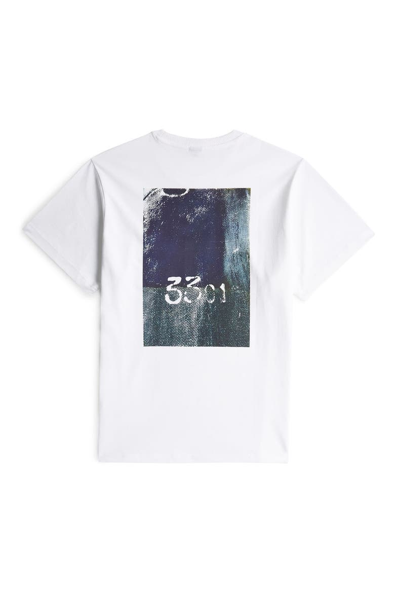 Back Photo Print Lose Organic Cotton Graphic T-Shirt, Alternate, color, WHITE DENIM