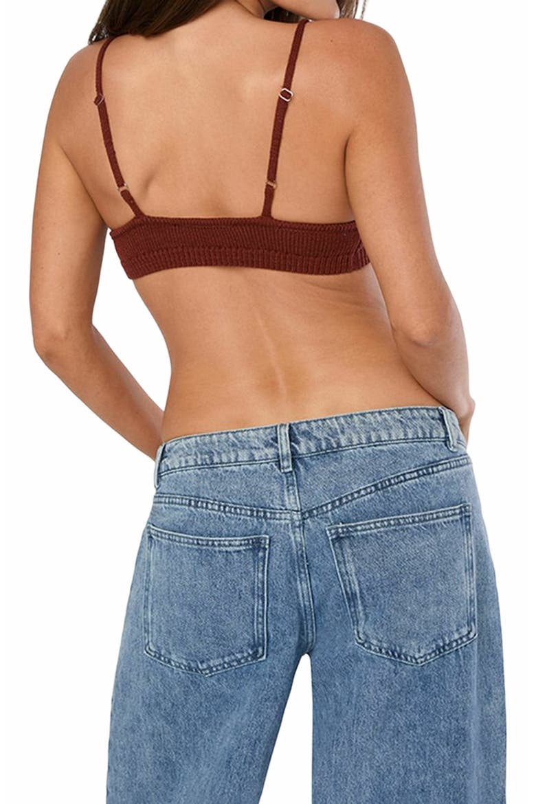 Sweater Bra Top, Alternate, color, CHESTNUT