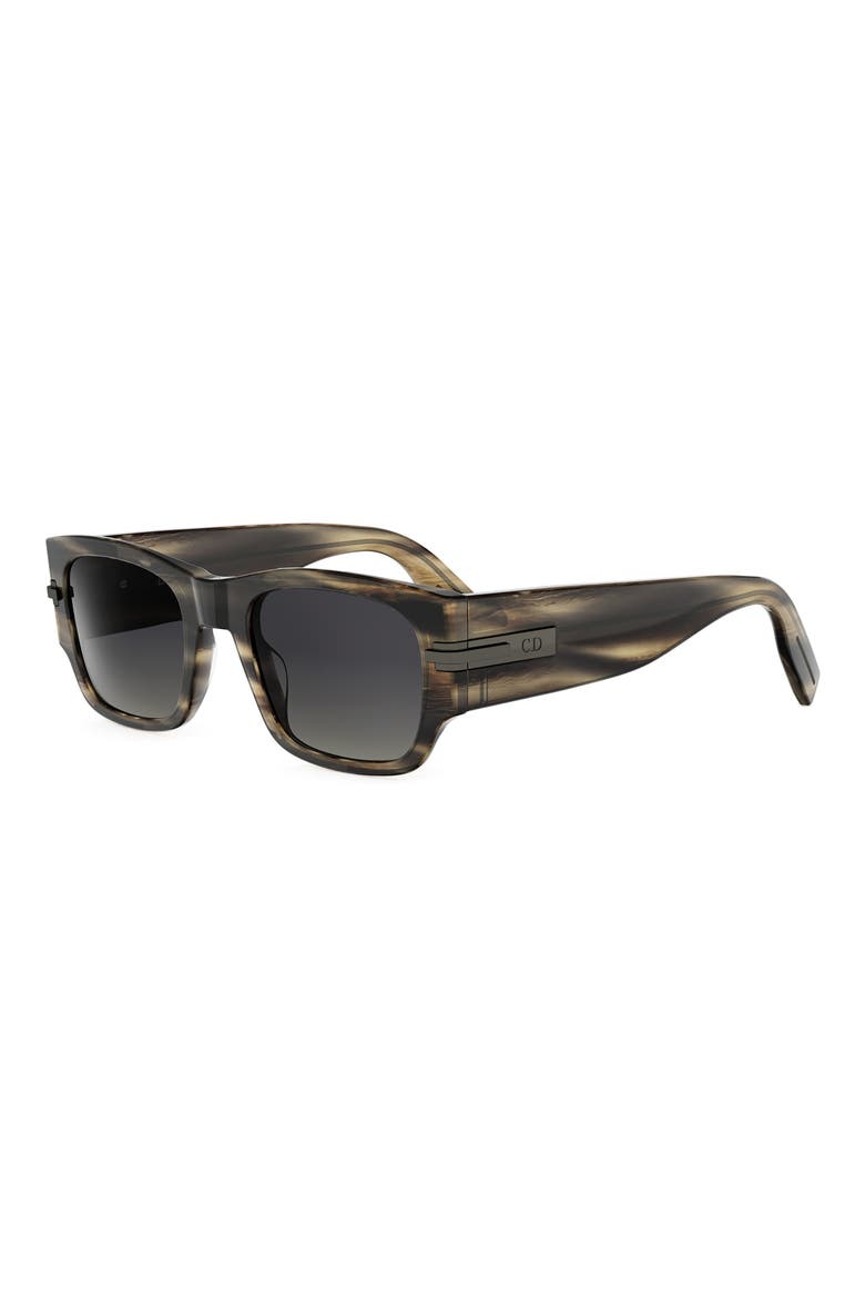 DiorBlackSuit XL S4I 52mm Square Sunglasses, Alternate, color, BROWN HORN / GRADIENT SMOKE