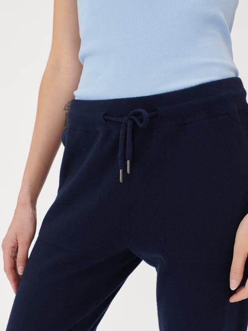 Gobi Mongolian Cashmere Cuffed Cashmere Jogger In Navy