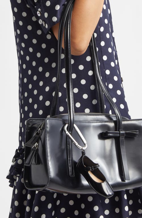 Sandy Liang Mary Jane Pointe Leather Bag Charm In Black