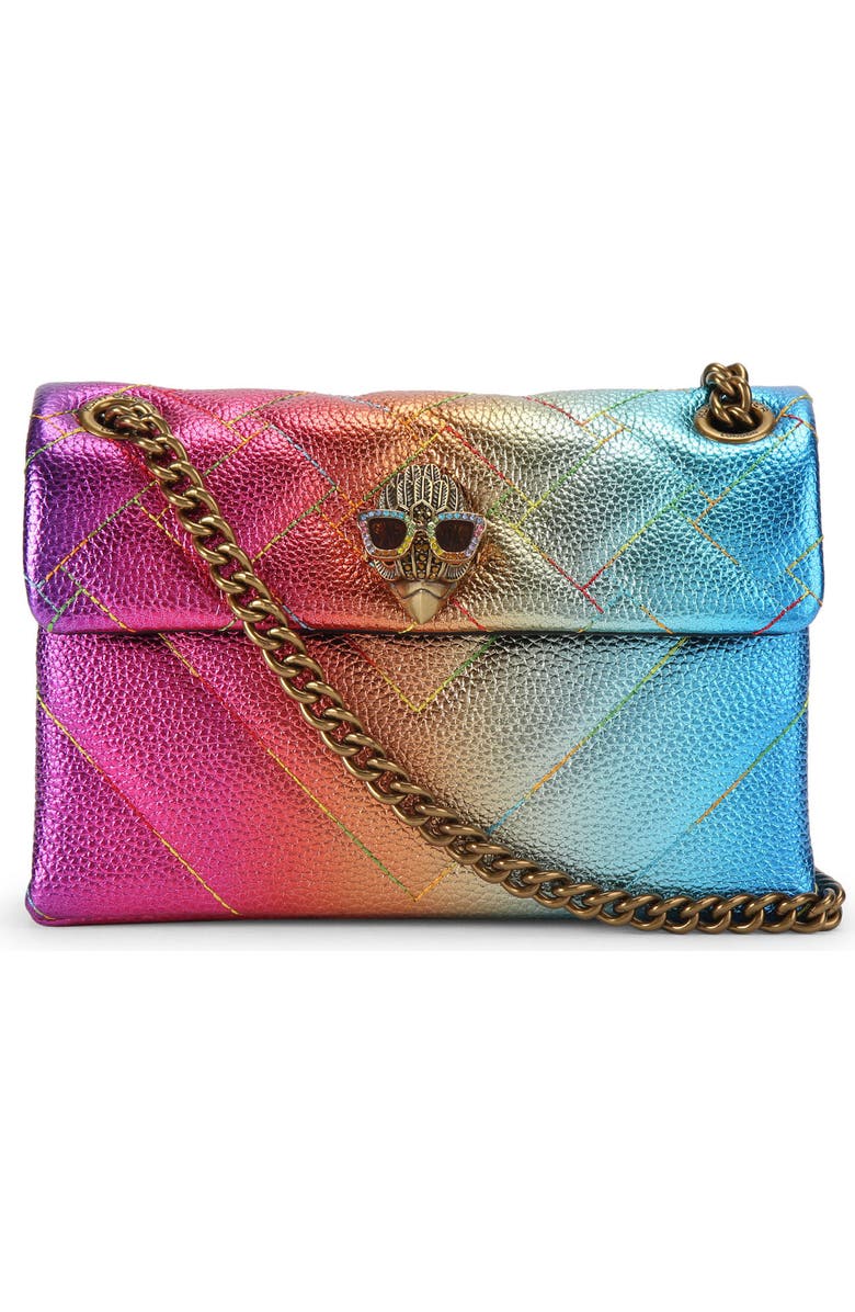 Kurt Geiger London Mini Kensington Convertible Metallic Leather Crossbody Bag, Main, color,