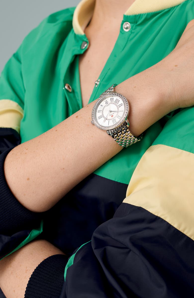 MICHELE Serein Diamond Bracelet Watch, 36mm x 34mm, Alternate, color, 