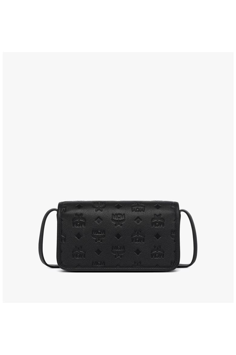Aren Crossbody Wallet in Embossed Monogram Leather, Main, color, Black
