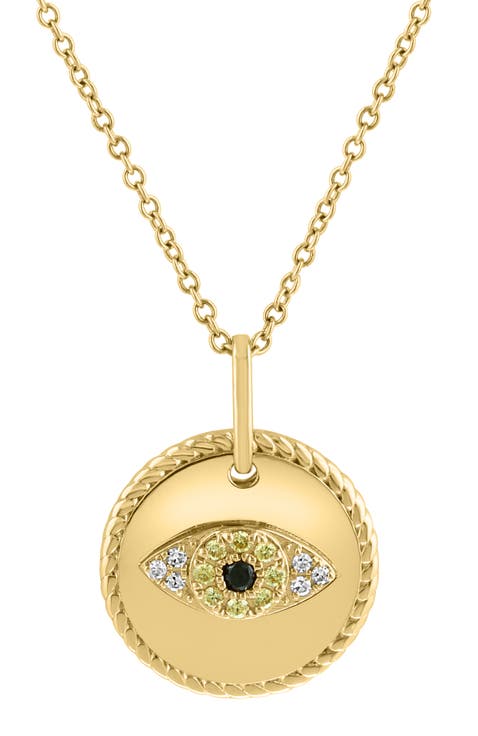 14K Yellow Gold Golden Eclipse Diamond Pendant