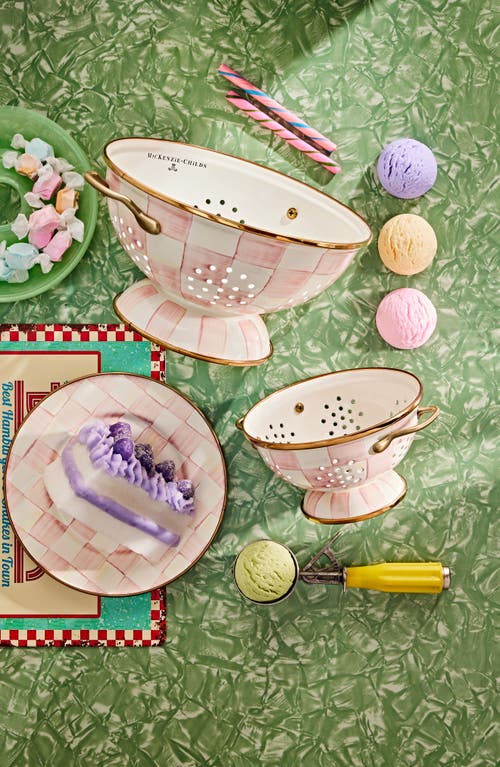 Mackenzie-childs Mackenzie Childs Rosy Check Small Colander