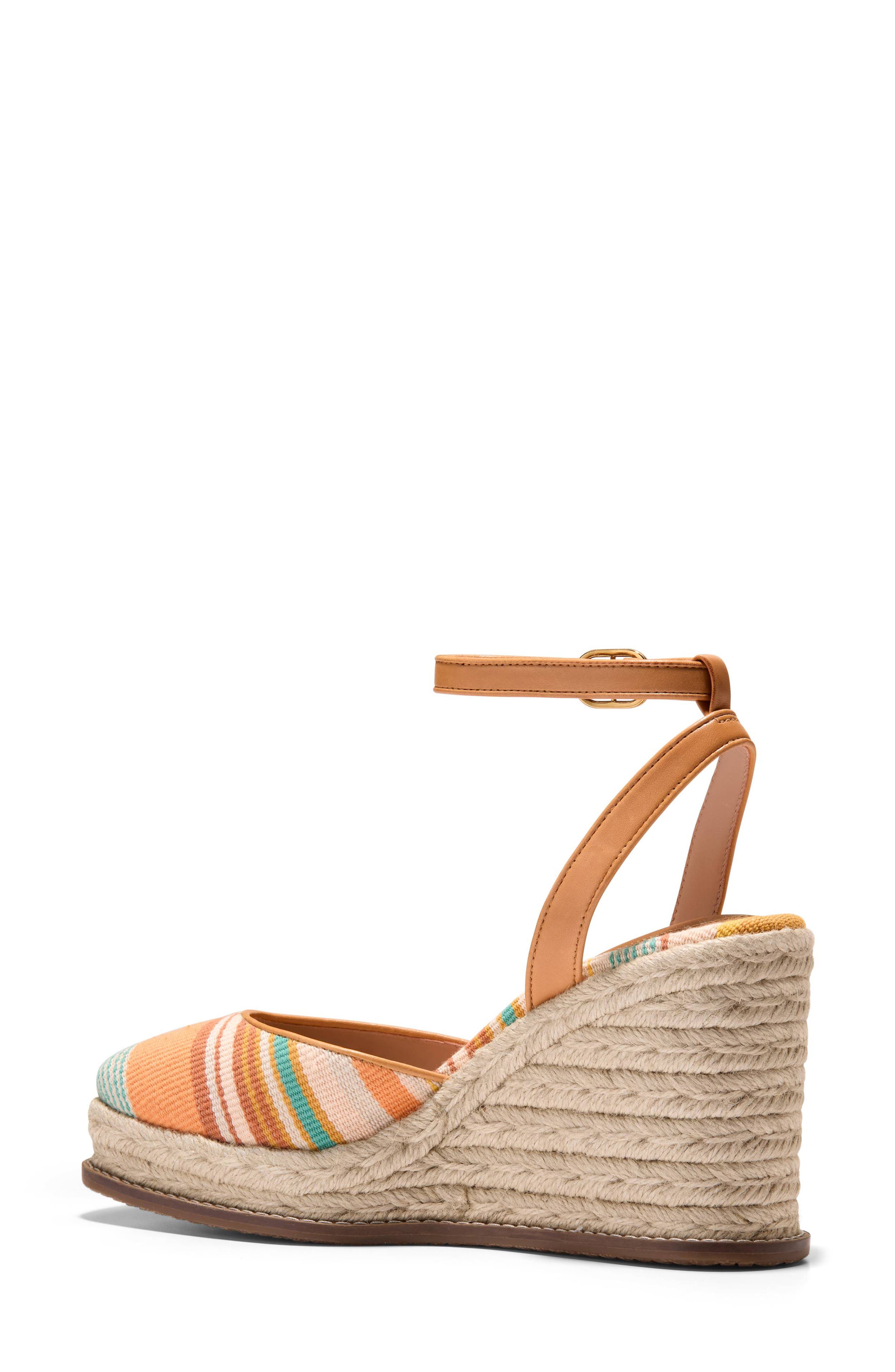 Kyra Cloudfeel Wedge Sandal, Alternate, color, RIVIERA STRIPED CANVAS/BISCUIT