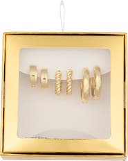 NORDSTROM RACK 3-Pack Assorted Essential Huggie Hoop Earrings