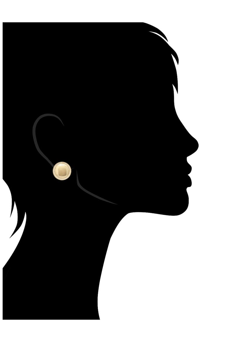 18K Gold Clad CZ Button Stud Earrings, Alternate, color, 18K GOLD