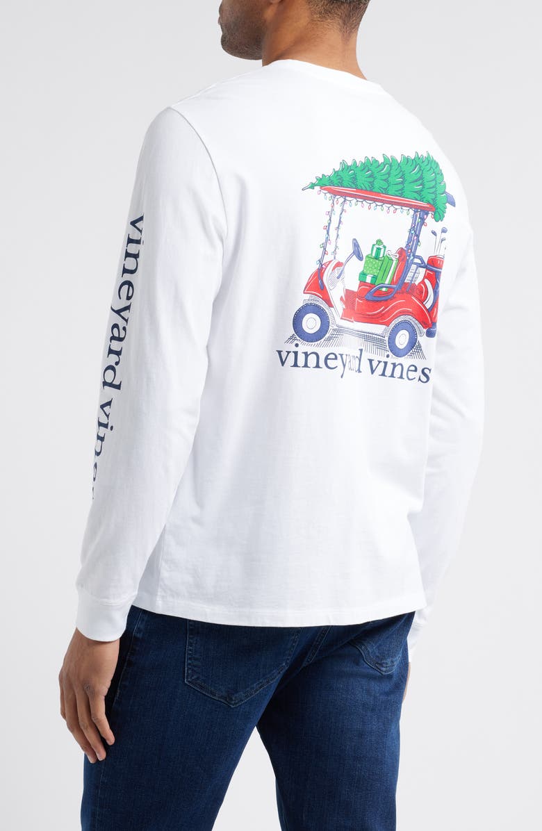 vineyard vines Christmas Golf Cart Logo Sleeve Pocket Graphic T-Shirt, Alternate, color, 