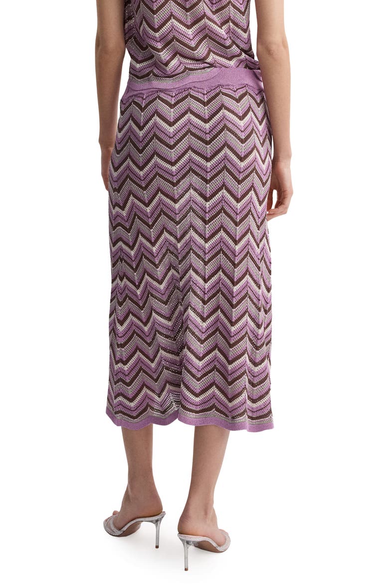 Flare Open Stitch Midi Skirt, Alternate, color, PURPLE
