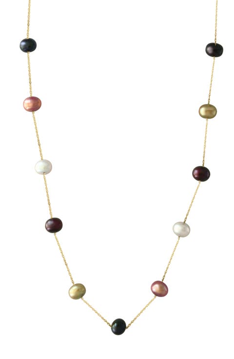 Multicolor Freshwater Pearl Station Necklace