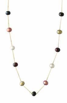 EFFY Multicolor Freshwater Pearl Station Necklace