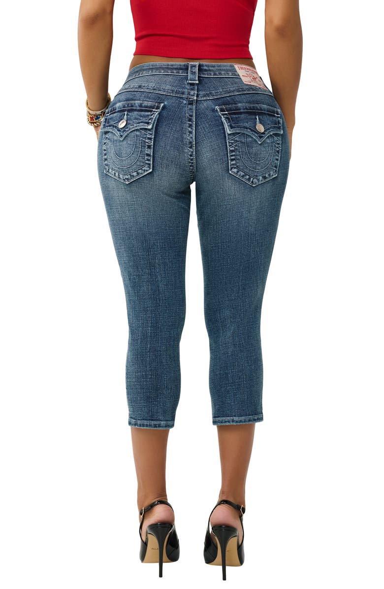 True Religion Jennie Curvy Capri Jeans, Alternate, color, Blue Radiance